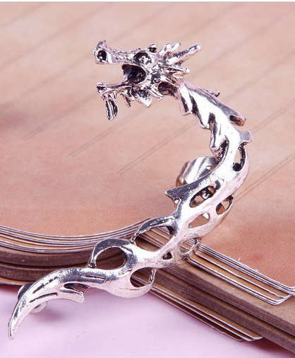 SALE! Silver Dragon Stud Ear Cuff