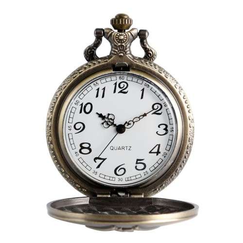 Skyrim Round Large Bronze Pocket Watch Necklace