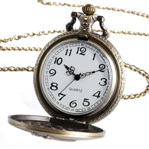 Skyrim Round Large Bronze Pocket Watch Necklace