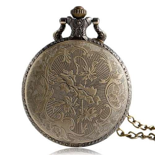 Skyrim Round Large Bronze Pocket Watch Necklace