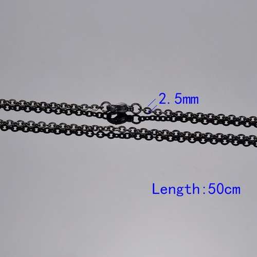 Black Stainless Steel 2mm Necklace