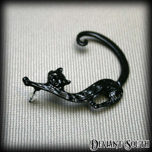 Cat Stud Ear-wrap Black (single)
