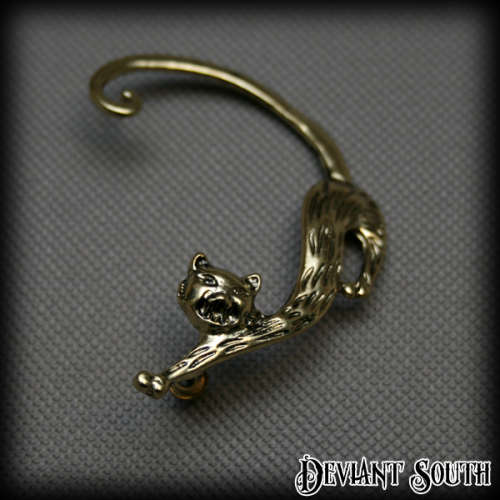 Cat Stud Ear-wrap Gold (single)