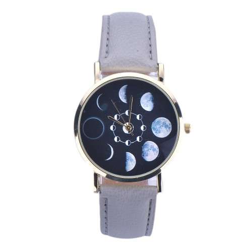 Moon Phase Wrist Watch - Silver