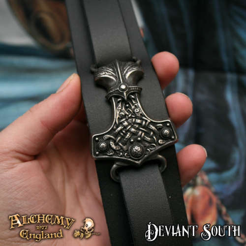 Best Seller! Alchemy Gothic A98 Thunderhammer Leather Wriststrap