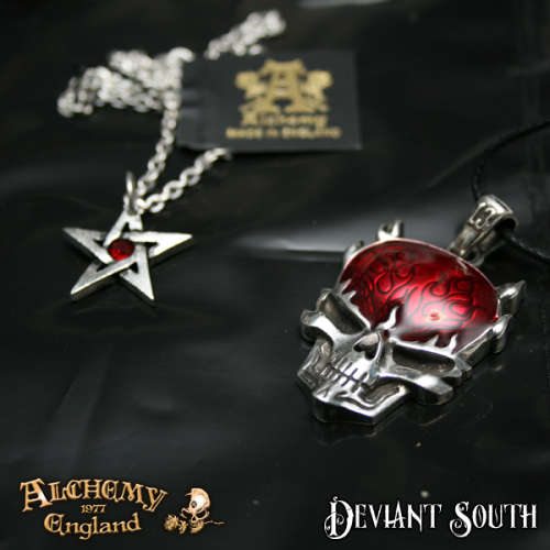 Alchemy Gothic P365 Crystal Pentagram pendant necklace