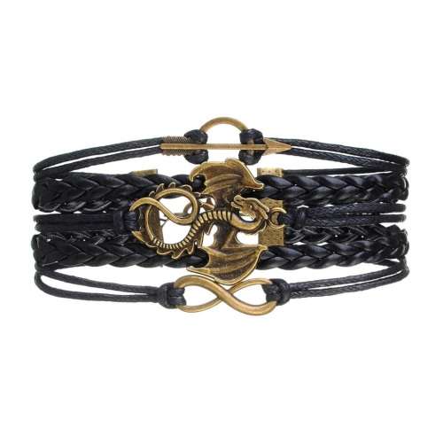 Dragon Multilayer Faux Leather Braided Bracelet