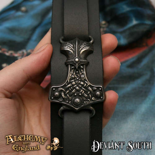 Best Seller! Alchemy Gothic A98 Thunderhammer Leather Wriststrap