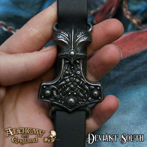 Best Seller! Alchemy Gothic A98 Thunderhammer Leather Wriststrap