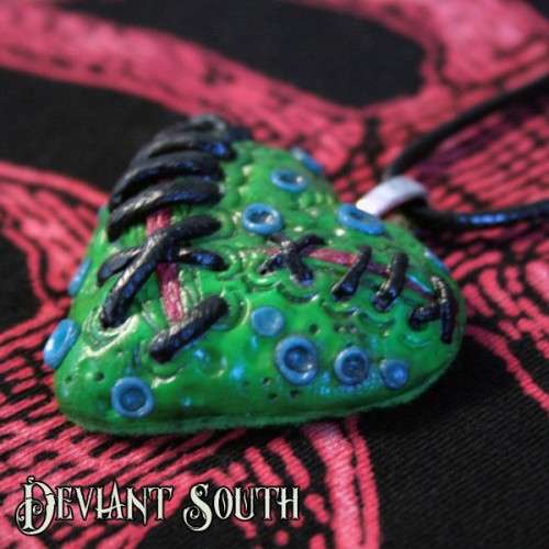 Stitched Heart Pendant Necklace