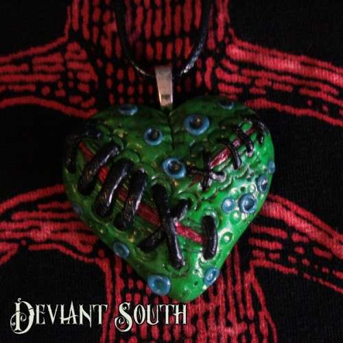 Stitched Heart Pendant Necklace