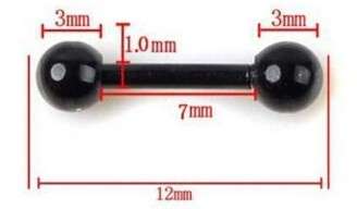 Black Eyebrow Straight Bar