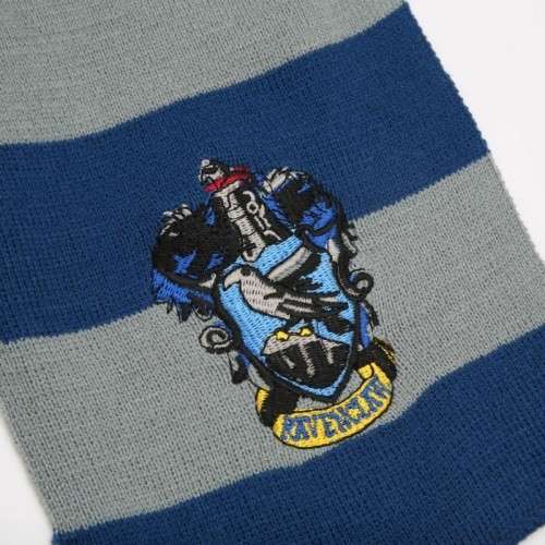 Harry Potter Blue and Grey Scarf with Ravenclaw House Badge