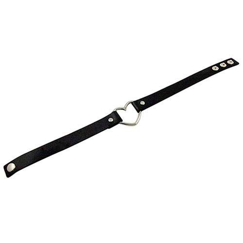 PU Leather Heart Choker - Black