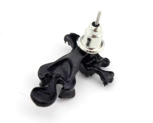 Cats with White Rhinestone Eyes Stud Earrings (pair)