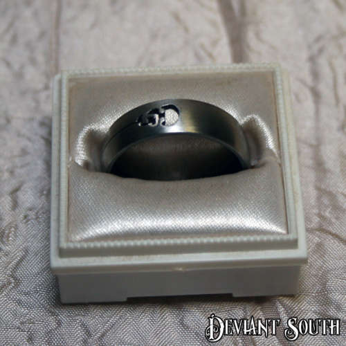 Stainless Steel Laser Cut Skull Ring.  Size US: 6 | UK: M