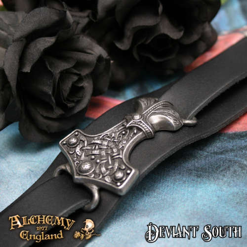 Best Seller! Alchemy Gothic A98 Thunderhammer Leather Wriststrap