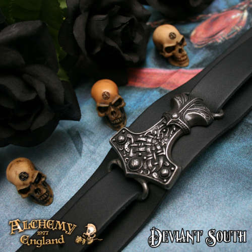 Best Seller! Alchemy Gothic A98 Thunderhammer Leather Wriststrap