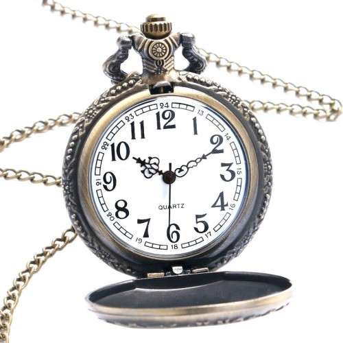 Death Note Round Bronze Pocket Watch Necklace