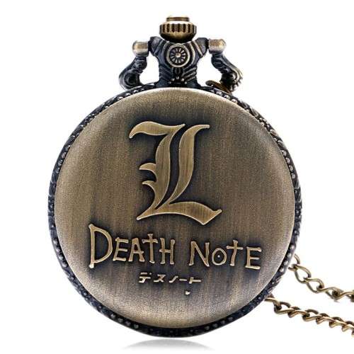 Death Note Round Bronze Pocket Watch Necklace