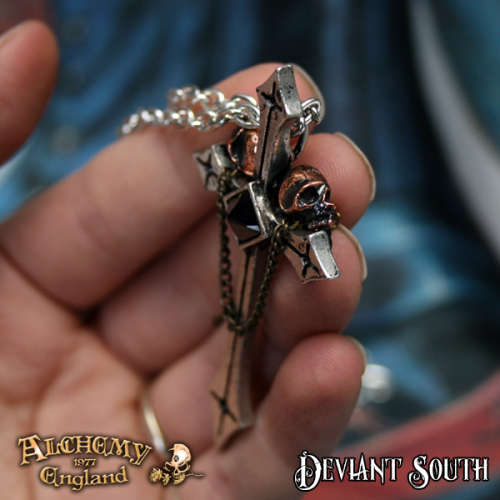 Last Chance! Alchemy Gothic P717 Golgotha pewter pendant necklace