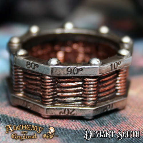 Last Chance! Alchemy Gothic AG-R149 Hi-Voltage Toric Generator Ring UK Size W