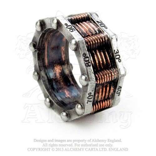 Last Chance! Alchemy Gothic AG-R149 Hi-Voltage Toric Generator Ring UK Size W