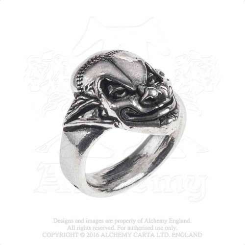 Alchemy Gothic AG-R213 M`era Luna Evil Clown Ring - Size: Q (UK) | 8 (US)