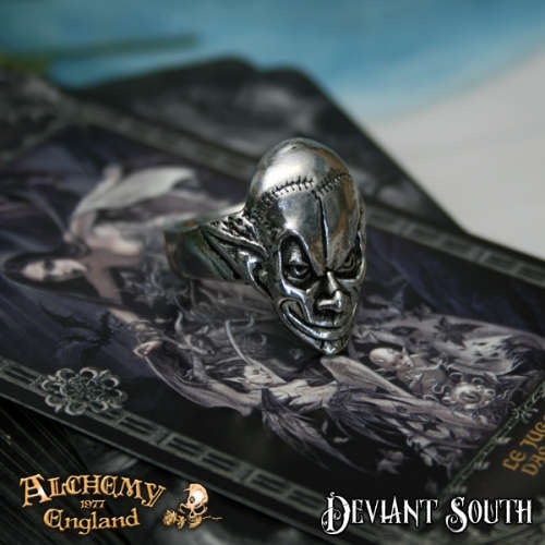 Alchemy Gothic AG-R213 M`era Luna Evil Clown Ring - Size: Q (UK) | 8 (US)