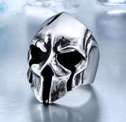 Stainless Steel Helmet Skull Ring Size 10 (US) | U (UK)