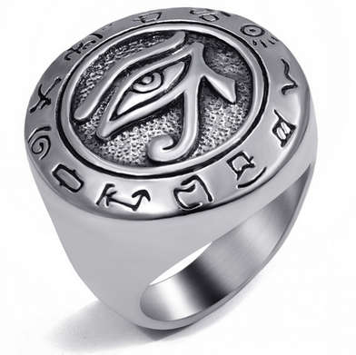 Stainless Steel Egyptian Eye of Ra Ring Size 8 (US) | Q (UK)