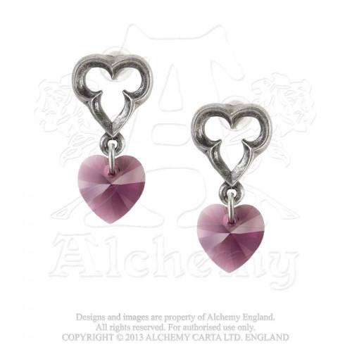 Last Chance! Alchemy Gothic E346 Elizabethan Stud Earrings (pair) -- Fine English Pewter, Swarovski