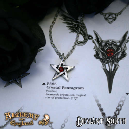 Alchemy Gothic P365 Crystal Pentagram pendant necklace