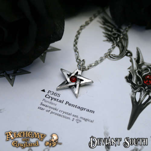 Alchemy Gothic P365 Crystal Pentagram pendant necklace
