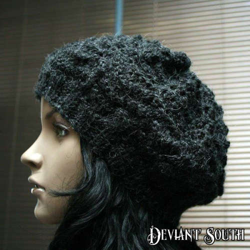 Charcoal Furry Slouch Beanie