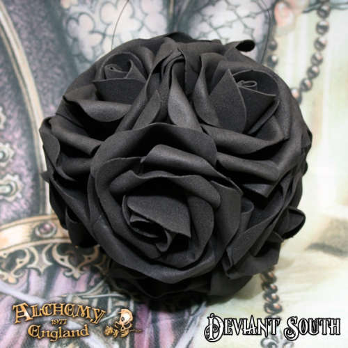 Alchemy Gothic ROSE6 Black Rose Decorative Hanging Ball