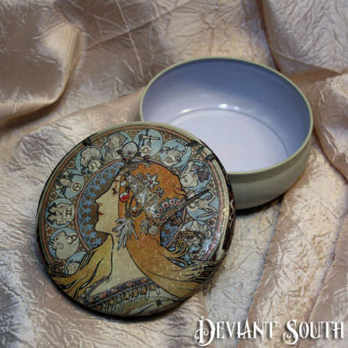 Astrology Zodiac Signs Hippy Gypsy Lady Jewellery Tin - Small