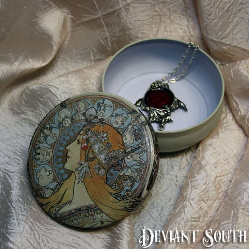 Astrology Zodiac Signs Hippy Gypsy Lady Jewellery Tin - Small