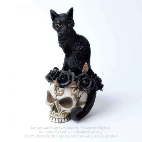 Alchemy Gothic V71 Grimalkin's Ghost - resin cat skull ornament
