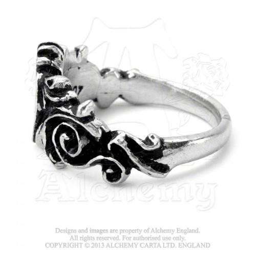 NEW - IN STOCK - Alchemy Gothic AG-R134 Betrothal ring - UK Size T / US Size 9.5