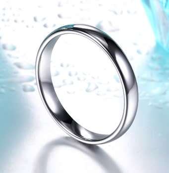 Stainless Steel Slim Thin Curved Band Ring - Size 10 (US) | U  (UK)
