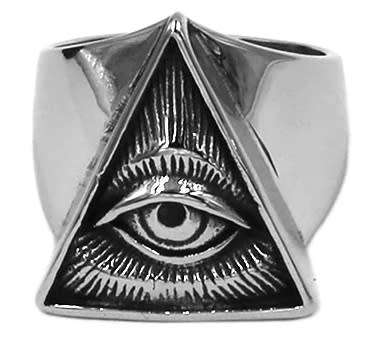 Eye of Providence Stainless Steel Ring - Silver - Size 11 (US) | W (UK)