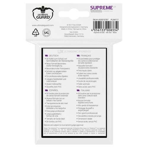 Ultimate Guard Supreme UX Sleeves Standard Size Black (50)