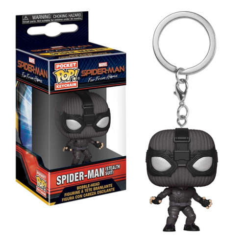 Funko Pocket Pop! Keychain: Spider-Man Far From Home - Spider-Man (Stealth Suit) Bobble-head