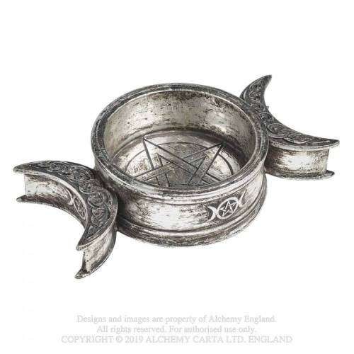 Alchemy Gothic V85 Triple Moon Trinket Dish / Candle Holder