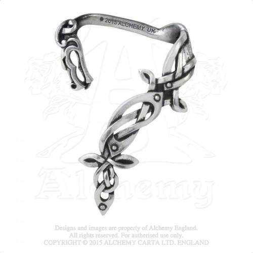 Last Chance! Alchemy Gothic E361 Osberg Dragon Stud Ear-Wrap (left)