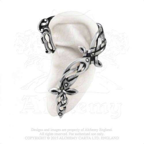 Last Chance! Alchemy Gothic E361 Osberg Dragon Stud Ear-Wrap (left)