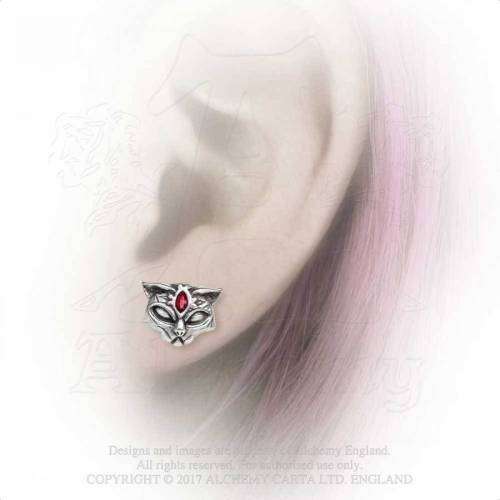 Alchemy Gothic E406 Sacred Cat Studs (pair)