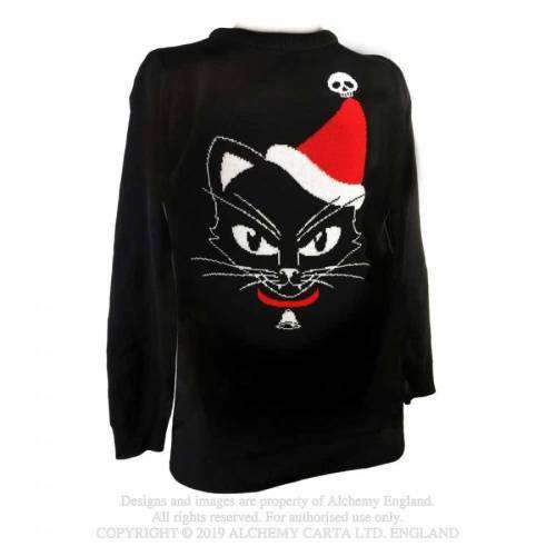 Alchemy Gothic XJ5 Black Cat Christmas Jumper -- UK Size: Extra Large