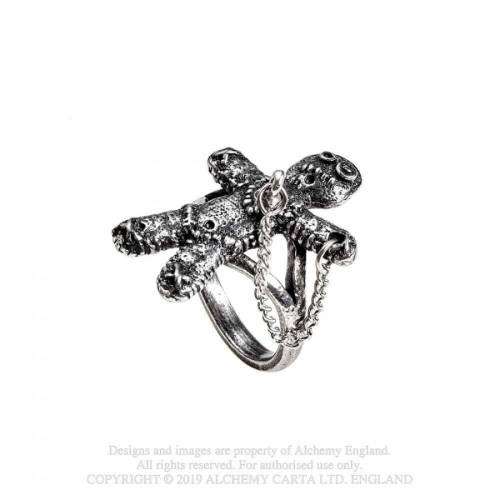 Alchemy Gothic AG-R236 Voodoo Doll ring - Size: W (UK) | 11 (US)